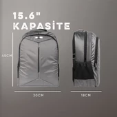 Vegmann Spectra 15,6 inç Uyumlu Gri Laptop Sırt Çantası thumbnail 3