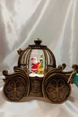 Yılbaşı Noel Fayton Tasarımlı Kar Küresi Noel Baba Karakter Işık kahve Yeni Yıl - 2