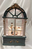 Yılbaşı Noel Pencere Tasarımlı Kar Küresi Noel Baba Karakter Işık kahve Yeni Yıl Melek Kanat - 9