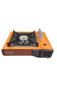 Rox Camping 0189 Tekli Portatif Kamp Ocak - Turuncu, Rüzgarlıklı, Ekstra Gaz Girişli - 1