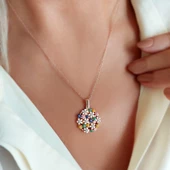 Vaoov 925 Ayar Gümüş Açılan İsimli Rose Çiçek Kolye thumbnail 7