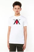 Hunter x Hunter Anime Logo Beyaz Çocuk Bisikletyaka Tshirt - 1