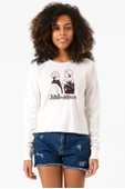 Jujutsu Kaisen Anime Long Ekstra Uzunkol Sweatshirt Ekru - 1