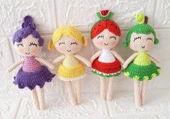Meyveli Kızlar Takımı Amigurumi Organik Oyuncak - 1