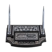 Lucky Life 925 Ayar Gumuss Çiçek Desenli Besmele Masa Üstü Kalemlik - 6