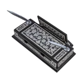 Lucky Life 925 Ayar Gumuss Çiçek Desenli Besmele Masa Üstü Kalemlik - 8