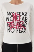 No Fear Kadın T-shirt Uzun Kollu Beyaz W500199 - 4