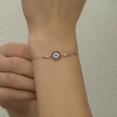 Lucky Life 925 Ayar Gumuss Rose Nazar Boncuklu Lucky Life Lucky Life Kadın Bileklik - 3