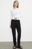 Kalın Polar Pijama Tek Alt - Siyah - 5