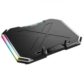 Polham Yükseklik Ayarlı Fanlı Notebook Soğutucu, RGB Led Işıklı Laptop Soğutucu, 6 Adet Fanlı - 1