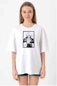Jujutsu Kaisen Anime Satoru Gojo Lets Get A Little Crazy Beyaz Kadın Oversize Tshirt thumbnail 1