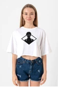Jujutsu Kaisen Anime Sukuna White Head Beyaz Kadın Crop Tshirt - 1
