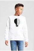 Lightbulb & Brain Beyaz Çocuk 2ip Sweatshirt - 1