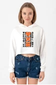 Love Death Robots Orange Ekru Kadın Crop Kapşonlu thumbnail 1