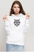 Monogatari Anime Episode Clan Symbol Beyaz Kadın 3ip Kapşonlu Sweatshirt thumbnail 1