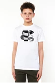 Monogatari Anime Nadeko Snake Symbol Beyaz Çocuk Bisikletyaka Tshirt - 1
