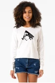 Monogatari Anime Suruga Monkey Symbol Ekstra Uzunkol Sweatshirt Ekru - 1
