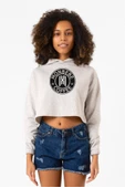 Monsta X Monbebe Coffee Beyaz Kırçıllı Kadın Crop Kapşonlu thumbnail 1