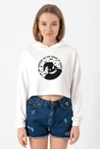 Oogie Boogie Ekru Kadın Crop Kapşonlu thumbnail 1