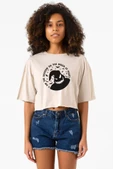 Oogie Boogie Bej Kadın Crop Tshirt - 1