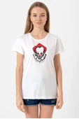 Pennywise Face Beyaz Kadın Bisikletyaka Tshirt thumbnail 1
