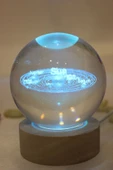 3D Led Işık Cam Küre Çok Işıklı Evren Güneş Sistemi Samanyolu - 3