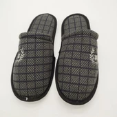 Haki Renk Kare Desenli Erkek Terlik - 4