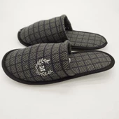 Haki Renk Kare Desenli Erkek Terlik - 5