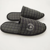 Haki Renk Kare Desenli Erkek Terlik - 2