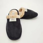 Siyah Renk Şık Tasarımlı Tüylü Model Erkek Terlik - 8