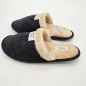 Siyah Renk Şık Tasarımlı Tüylü Model Erkek Terlik - 10