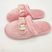 Ayıcık Papyonlu Model Kadın Terlik Pudra Renk - 10