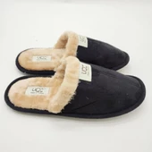 Siyah Renk Şık Tasarımlı Tüylü Model Erkek Terlik - 7