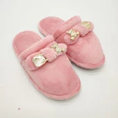 Ayıcık Papyonlu Model Kadın Terlik Pudra Renk - 6