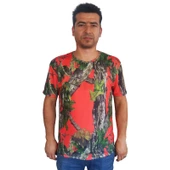 Antler Turuncu/Orman Desen Kısa Kollu Tshirt  L - 1