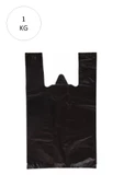Siyah Atlet Poşet Küçük Boy 25x45 cm Takriben 110 Adet 1 Kg - 1