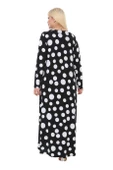 Melsay Butik Büyük Puantiye Detaylı Kadın Uzun Tesettür Elbise thumbnail 5