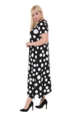 Melsay Butik Büyük Puanlı Asimetrik Kısa Kollu Uzun Elbise thumbnail 5