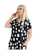 Melsay Butik Büyük Puanlı Kuplu Cepli Kısa Kollu Kadın Midi Elbise thumbnail 5