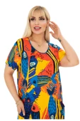 Melsay Butik Sarı Balık Kuplu Cepli Kısa Kollu Kadın Midi Elbise - 4