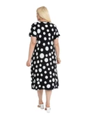 Melsay Butik Büyük Puanlı Kuplu Cepli Kısa Kollu Kadın Midi Elbise thumbnail 9