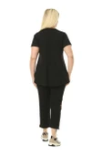 Melsay Butik Siyah Leopar Cep Büyük Beden Kadın Kapri Takımı - 4
