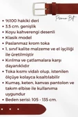 Kahverengi Hakiki Deri Desenli 3.5 cm.lik Klasik Kemer - 209-19 thumbnail 6