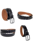 Hakiki Deri Kemer ve Cüzdan Hediyelik Kutulu Set (Damat Bohçası) thumbnail 4