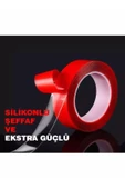 Çift Taraflı Çok Kuvvetli Silikonlu Su Geçirmez Akrilik Şeffaf Bant 18mm X 2mt - 3