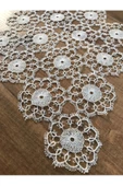3 Parça Iğne Oyalı Yatak Odası Takımı Krem 17x25 25x40 Ebatındadır - 2