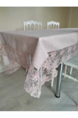 Fransız Dantelli Linen Anka Masa Örtüsü - 1
