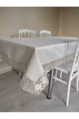 Fransız Dantelli Linen Tura Masa Örtüsü thumbnail 1
