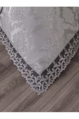 Gri Sarmaşık 3 Parça Çift Kişilik Yatak Örtüsü - 3