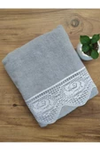 Kopanaki Dantelli Havlu Gri thumbnail 1